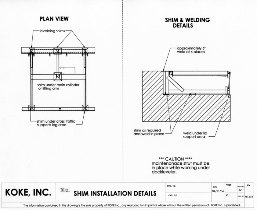 Koke Inc. Mechanical Manual Dock Leveler fig-1