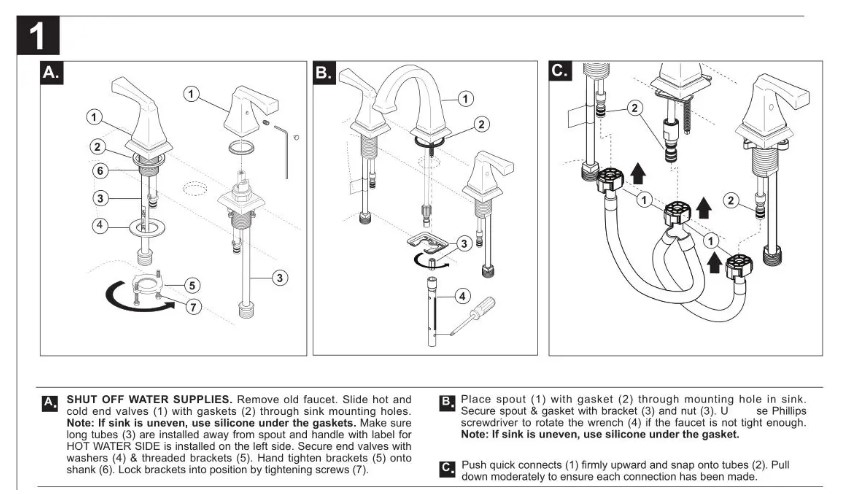 DELTA Two Handle Widespread Bathroom Faucets (3)