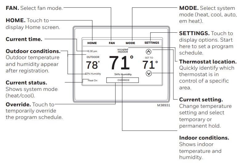 Honeywell WIFI Smart Color Touchscreen Programmable Thermostat (4)