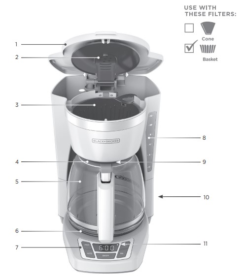 Black+Decker CM1160B 12-Cup Programmable Coffee Maker img01