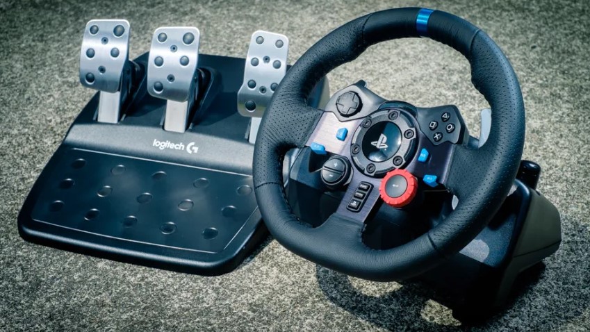 Logitech Driving Force Racing Wheel and Floor Pedals Featured