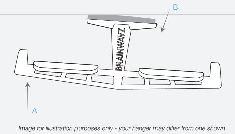 BRAINWAVZ Truss Under Desk Dual Headphone Hanger Stand Mount FIG-2