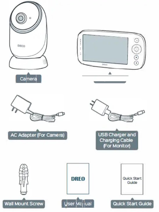 DREO DR-BBM001 5-Inch HD Split Screen Baby Monitor (5)