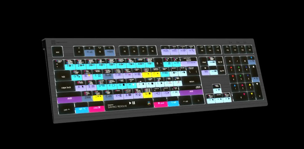 Logickeyboard DaVinci Resolve Astra 2 Backlit Keyboard Featured