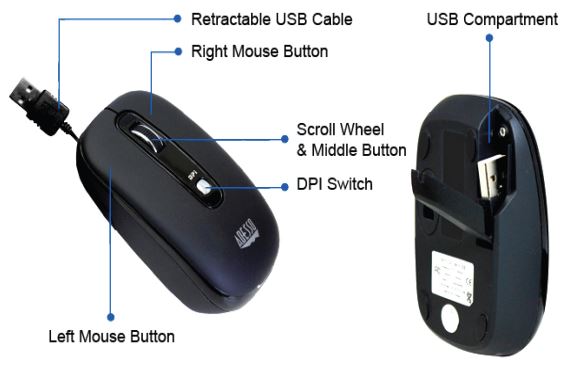 Adesso iMouse S4 Tangle-Free Retractable Mouse FIG-2