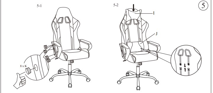 BestOffice High-Back Gaming Chair Assembly (5)