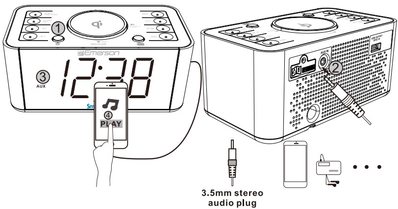 Emerson ER100202 Alarm Clock Radio and QI Wireless Charger (12)