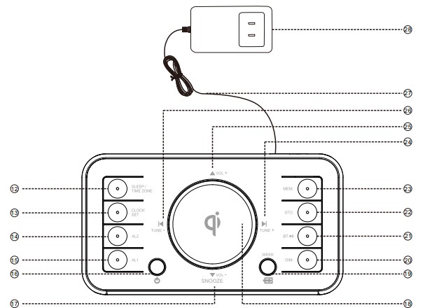 Emerson ER100202 Alarm Clock Radio and QI Wireless Charger (3)