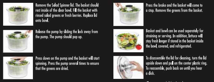 OXO 32480 Large Salad Spinner Instruction Manual-fig 1