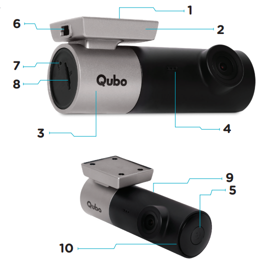 Qubo Car Dashcam Pro GPS User Manual-fig 1