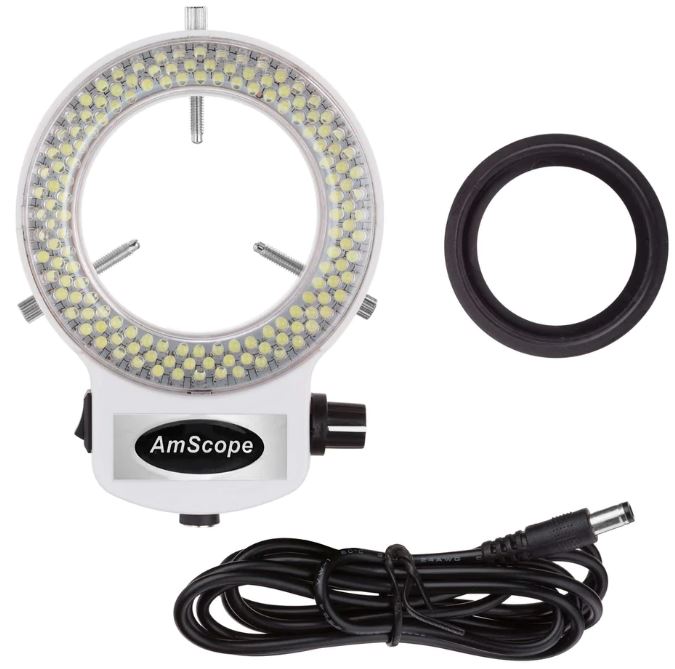 AmScope LED-144W-ZK White Adjustable 144 LED Ring Light PRODUCT