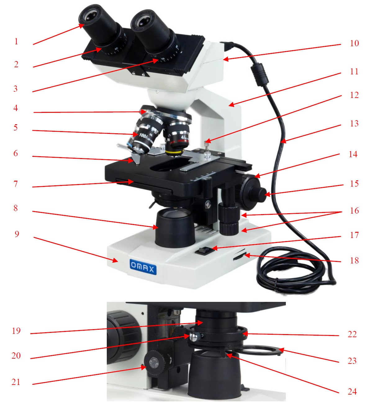 OMAX-MD82ES10-Digital LED-Compound-Microscope-User-Manual-1