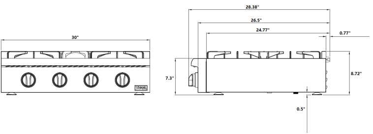 Thor Kitchen HRT3003U Gas Rangetop Installation Guide-fig 3