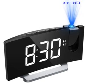 Amazon Basics MET8831 Rectangular Projection Alarm Clock User Manual