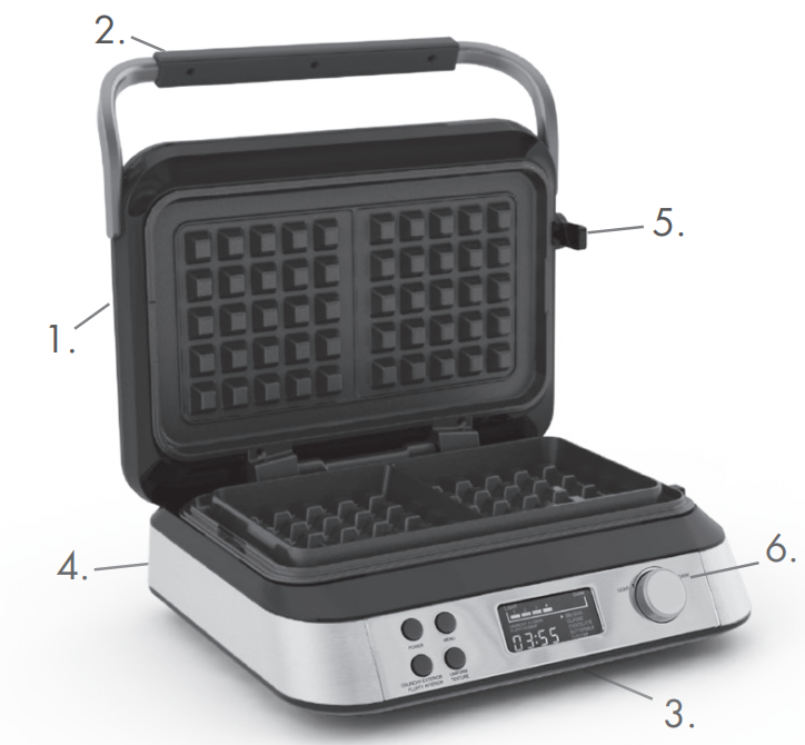 GreenPan Stainless Steel 2-Square Waffle Maker 1