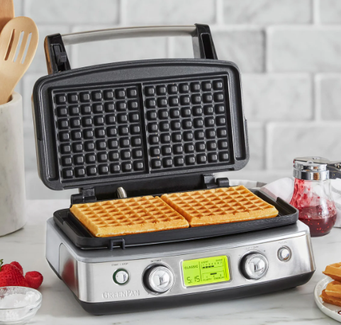 GreenPan Stainless Steel 2-Square Waffle Maker featured