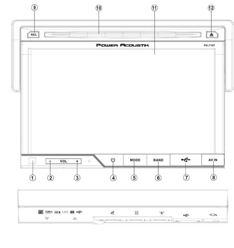 Power Acoustik PD-710B Multimedia LCD Touchscreen 10