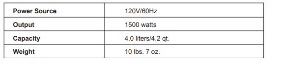 Secura TXG-DS15 Electric Hot Air Fryer 2