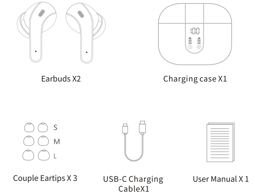 Tagry X08 Bluetooth Headphones True Wireless Earbuds 1