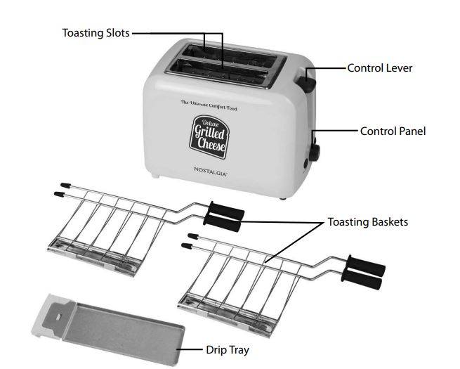 Nostalgia GCT2 Deluxe Grilled Cheese Sandwich Toaster 1