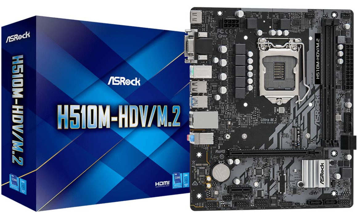 ASRock H510M-HDV Compatible with Intel 10th and 11th Generation CPUs