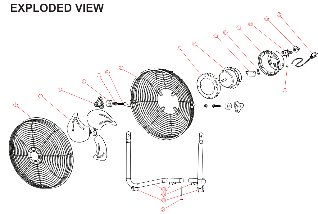 RAIDER RD-F2 Stage Stainless Steel 50cm Fan 3